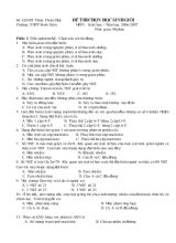Đề thi chọn học sinh giỏi môn  sinh học - Năm học 2006-2007 thời gian 90 phút